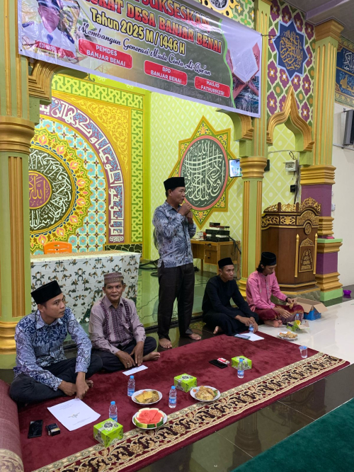 MTQ Tingkat Desa Banjar Benai resmi ditutup, Edi Safri : Semoga perlombaan MTQ ini melahirkan generasi yang Qur'ani