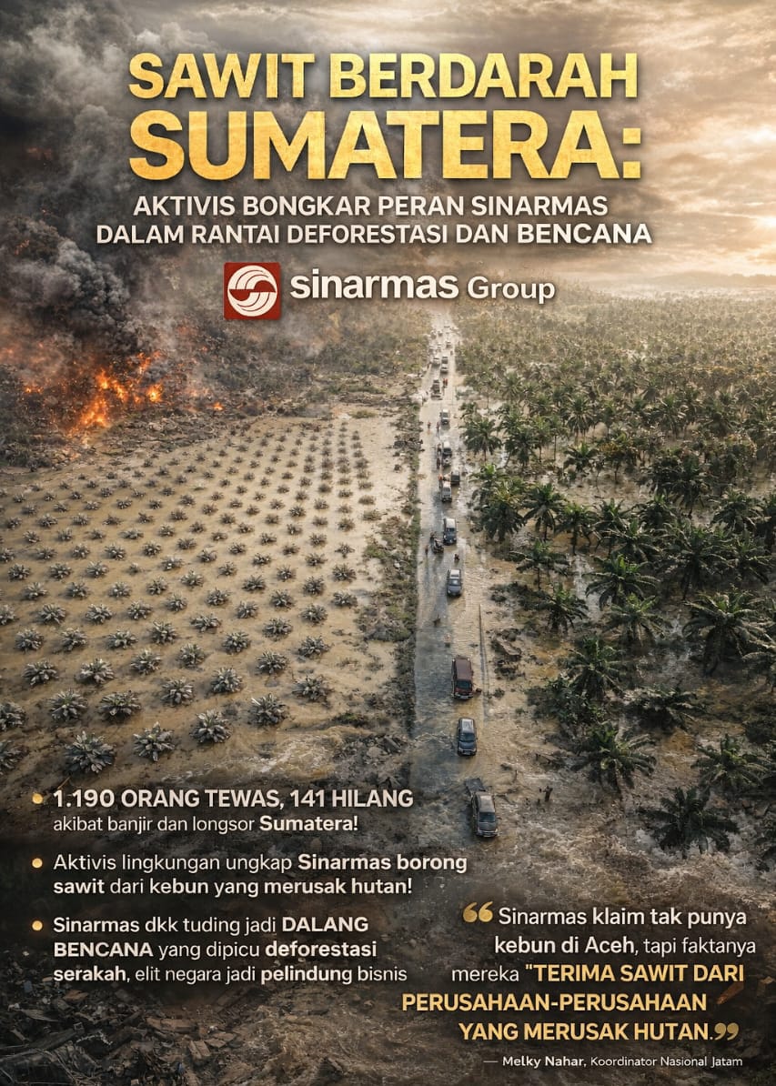 Sawit Berdarah Sumatera: Aktivis Bongkar Peran Sinarmas di Balik Deforestasi dan Rentetan Bencana