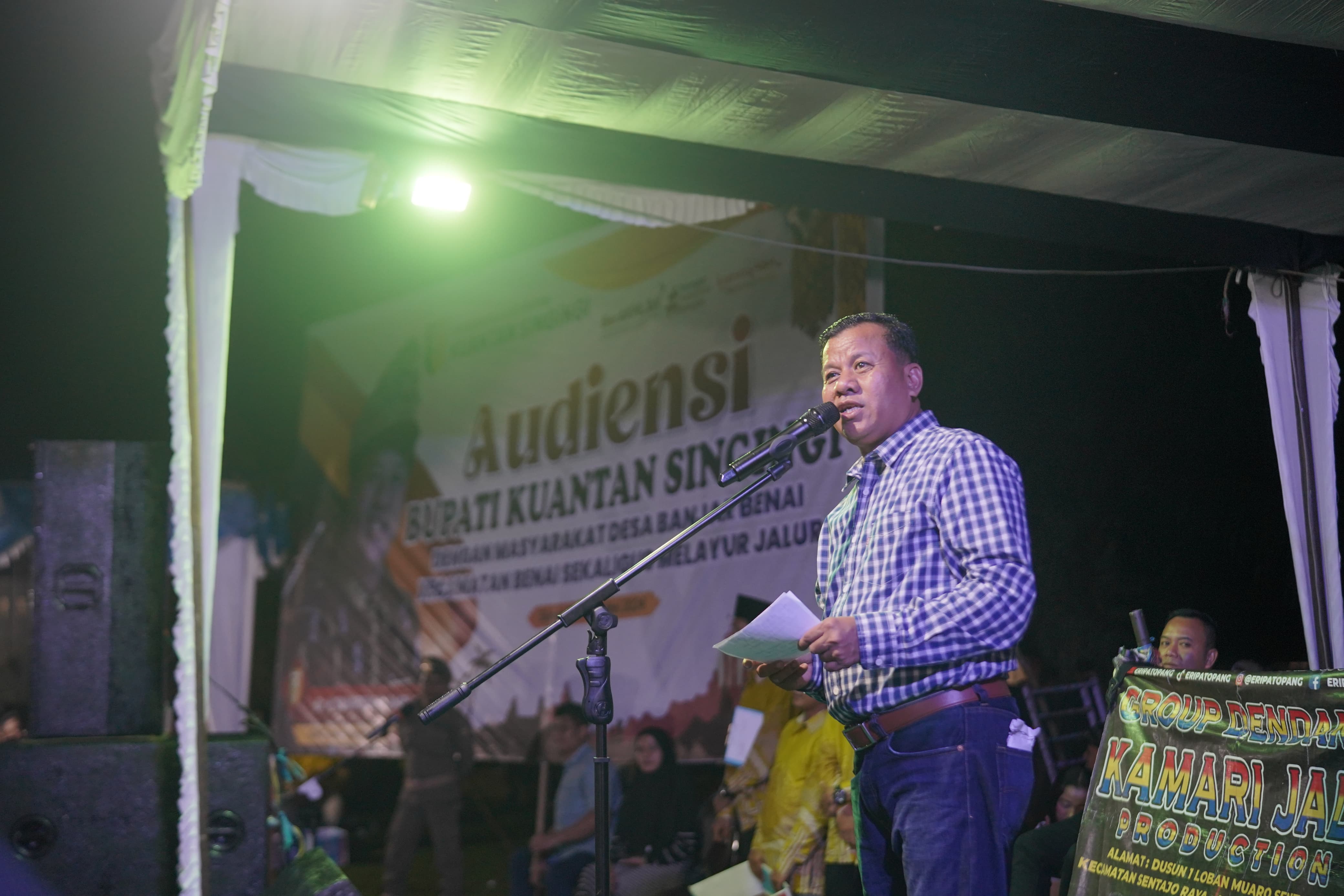 Audiensi sekaligus pelayuran jalur di Desa Banjar Benai, Bupati Suhardiman serap aspirasi masyarakat